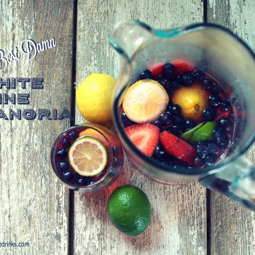 Best. Damn. Sangria. This is a white wine sangria uses spring time fruits and a sparkling white wine.