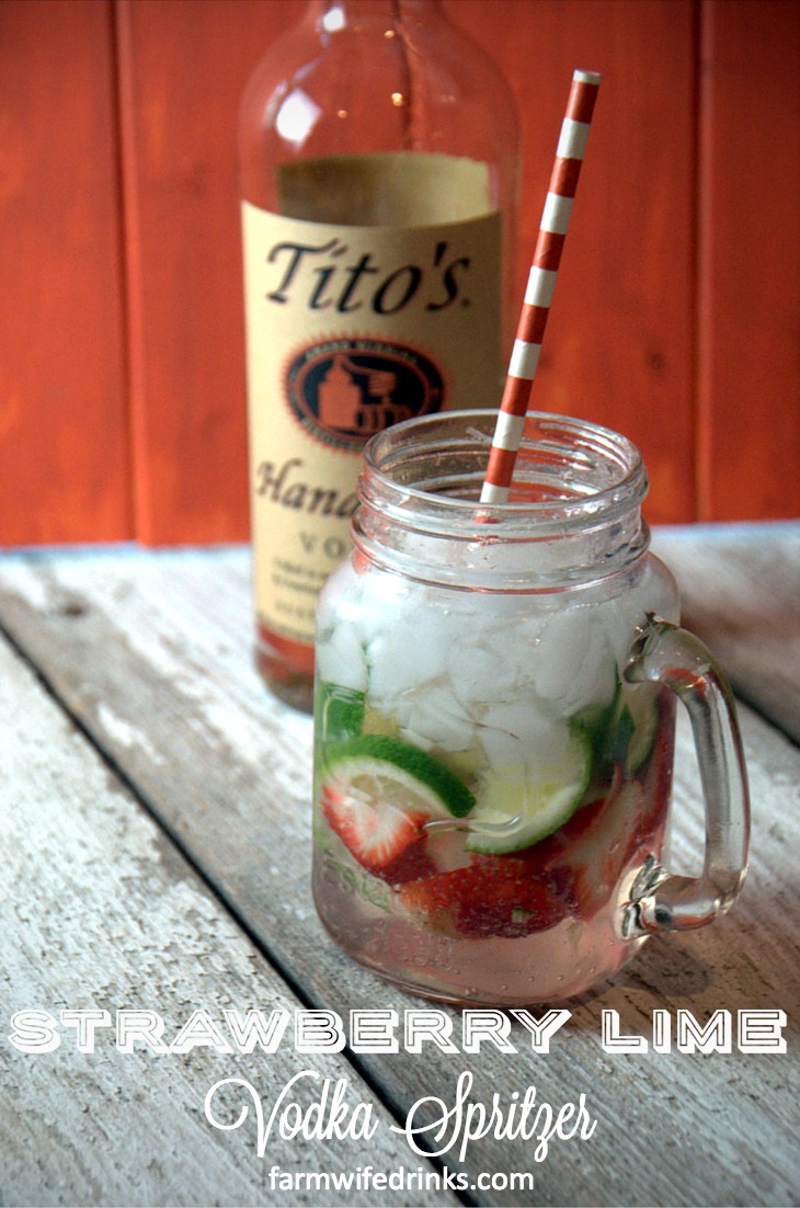 Strawberry Lime Vodka Spritzer - The Farmwife Drinks Strawberry Lime Vodka Spritzer - The Farmwife Drinks