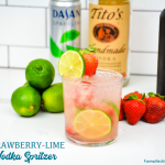 Strawberry Lime Vodka Spritzer is a light and refreshing cocktail recipe with low-sugar content and perfect for someone looking for alcohol options on a low-carb or keto diet.
