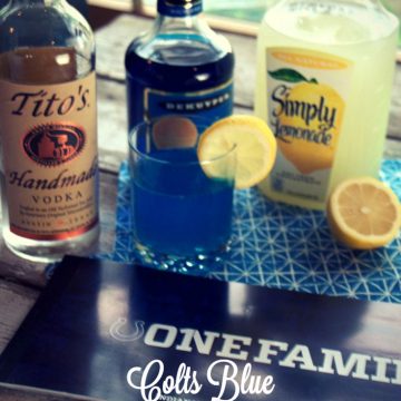 When the Colts are playing we have to be drinking blue cocktails. Why not make some spiked blue lemonade? Win or Lose the farmwives are happy!