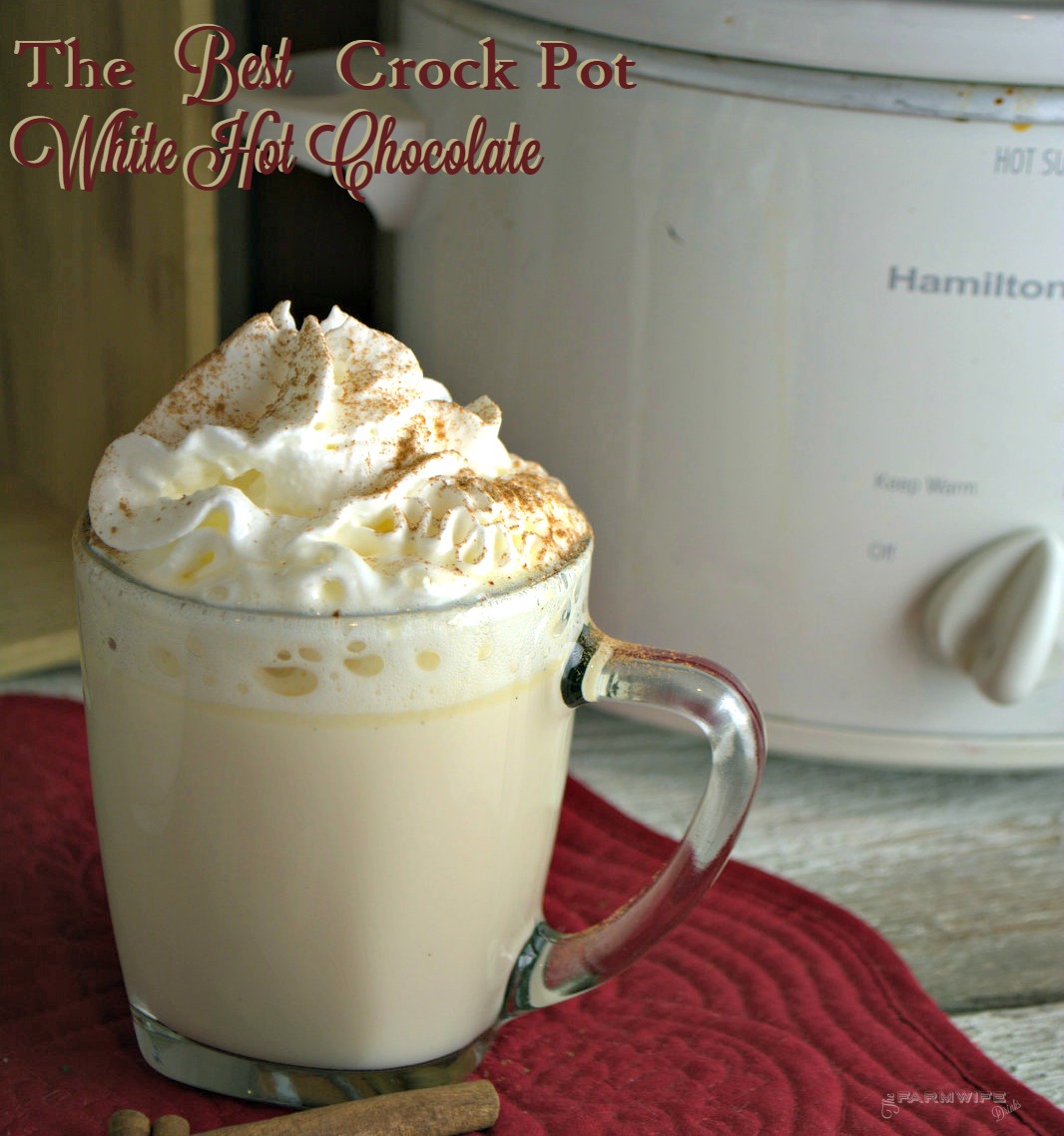 Crock Pot White Hot Chocolate recipe is one of the most decadent drink recipes I have ever experienced. It was rich and luscious to drink. Great for warming up on chilly winter nights.