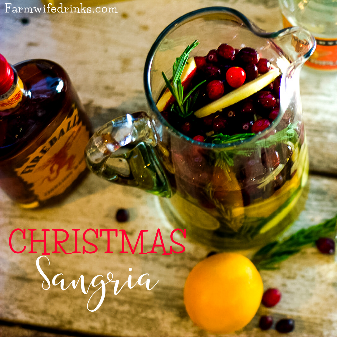 This Fireball Sangria recipe is a crisp white wine sangria with a strong cinnamon flavor. Subtle hints of orange, cranberry, and apple make this the perfect Christmas Sangria.