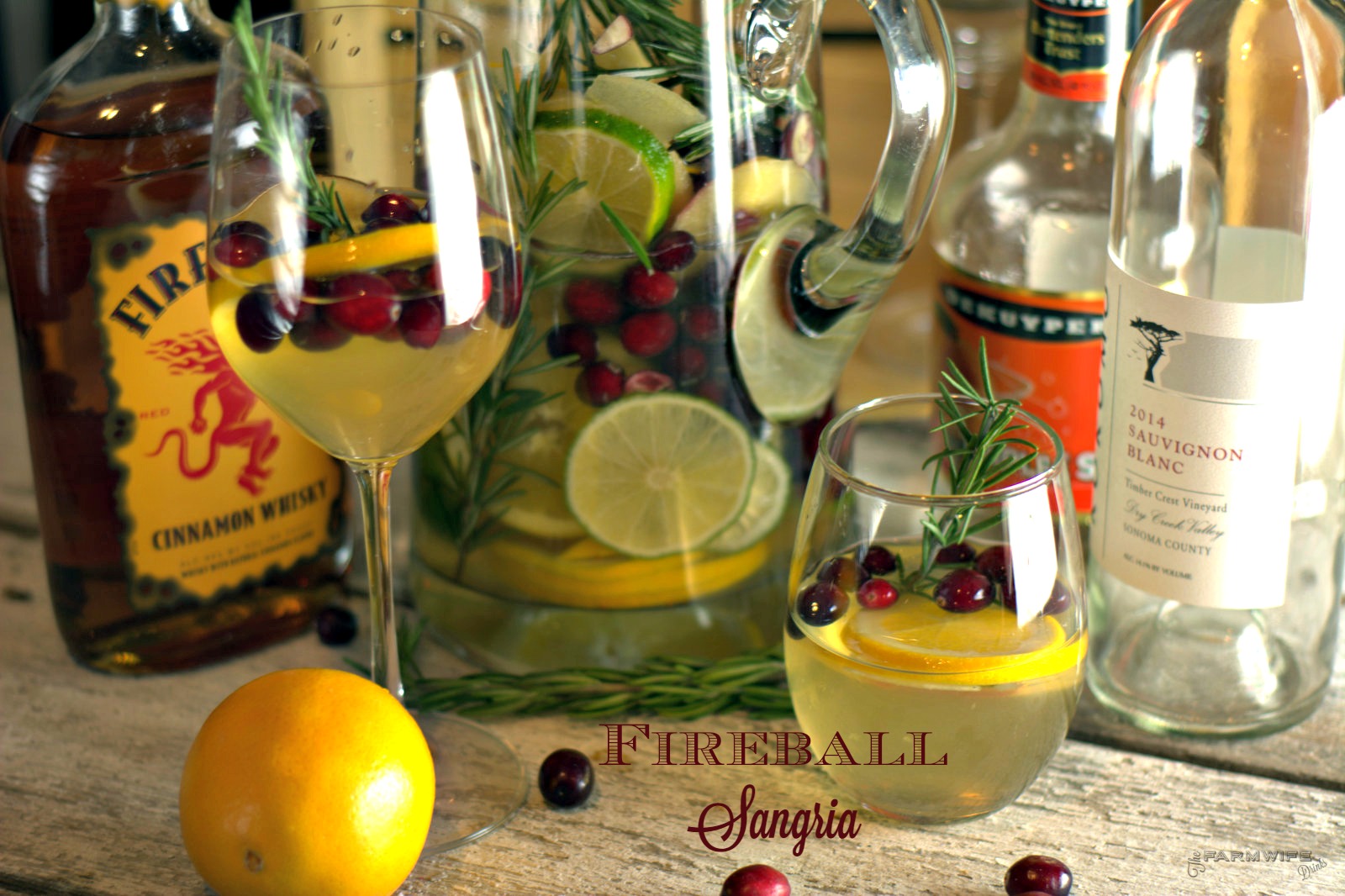 Fireball Sangria recipe is a crisp white wine sangria with a strong cinnamon flavor. Subtle hits of orange, cranberry, and apple make this the perfect Christmas Sangria.