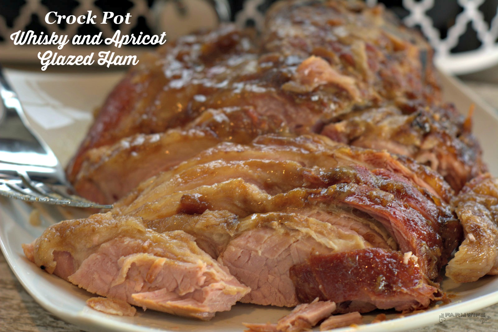 Whisky and Apricot Glazed Ham in the crock pot is a delicious ham recipe perfect for family dinners.