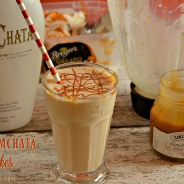 This Caramel Rumchata Milkshake mixes rumchata with caramel gelato or ice cream creates one of the best adult milkshake recipes.