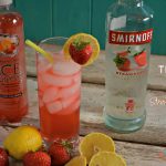 Combining sparkling ice strawberry lemonade with strawberry vodka give you a quick two ingredient cocktail that you can sip on all day long.