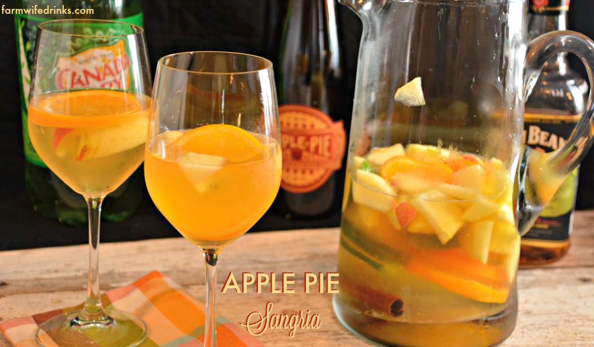 The flavors of fall are wrapped into one big pitcher of apple pie sangria. 