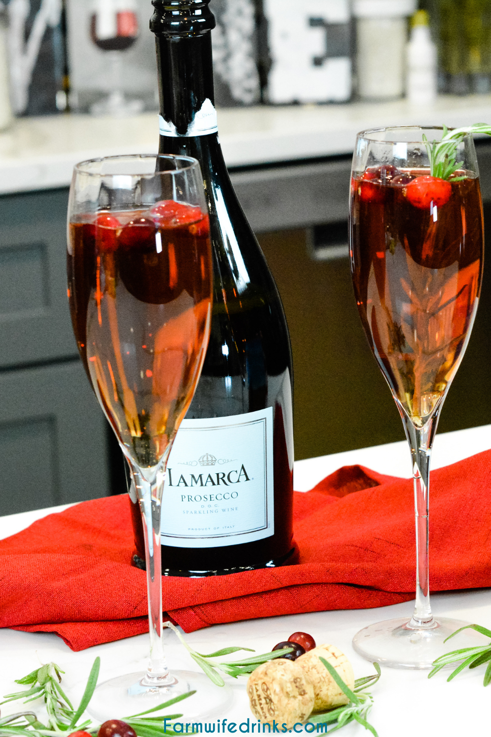 Cranberry mimosas are the alternative to traditional mimosas perfect for Christmas time and are often called the Mistletoe Mimosa.