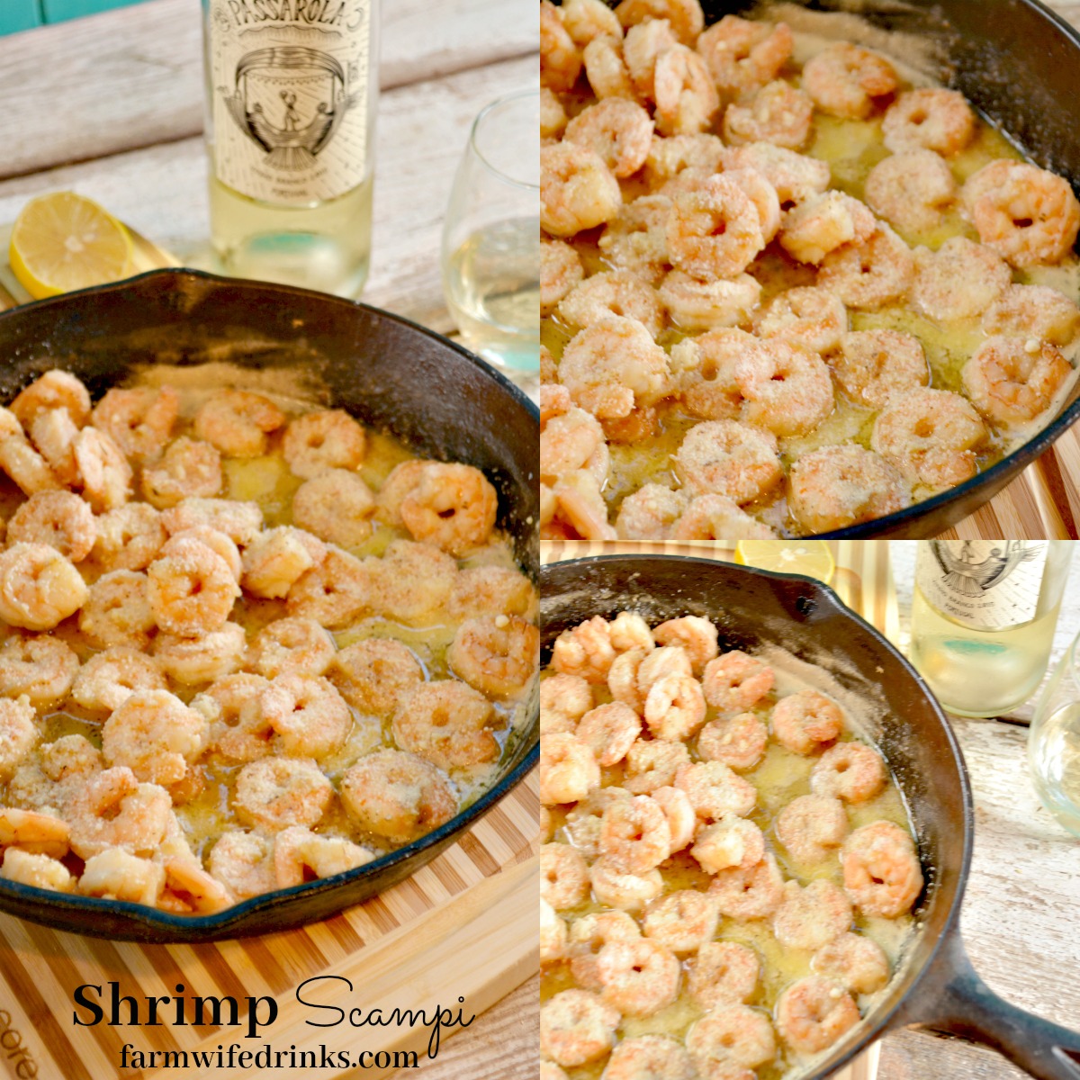Shrimp Scampi with a white wine butter sauce is a 20 minute meal that can served with some pasta to be a hit busy weeknight meal.