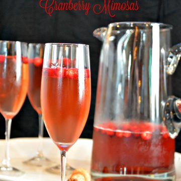 These cranberry mimosas are the perfect recipe for an alternative to traditional mimosas and can be made by the pitcher for holiday brunch cocktails.