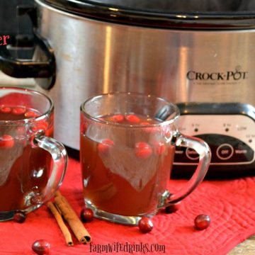 Crock Pot Cranberry Cider is a delicious spiced cider made in the slow cooker. Perfect fall or winter drink can be made with a splash of rum or not for all to enjoy.