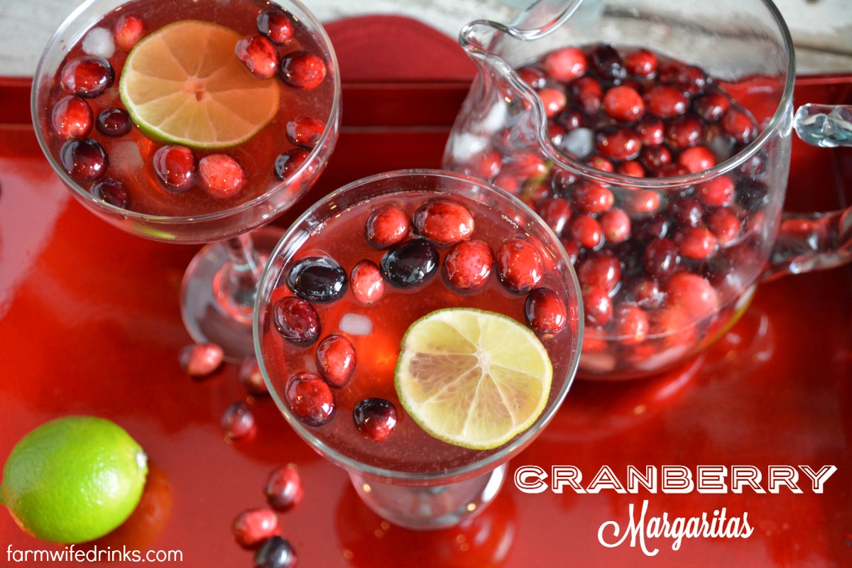 Not your traditional flavor of pitcher of these cranberry margaritas, but full of tang and tartness in the cranberry that pairs well with silver tequila.