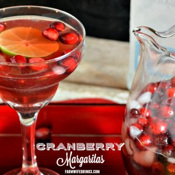 Not your traditional flavor with a pitcher of these cranberry margaritas, but full of tang and tartness in the cranberry that pairs well with silver tequila.