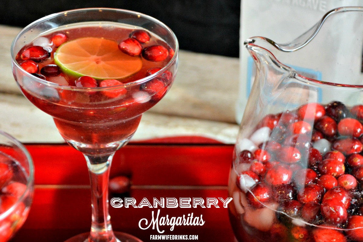 Not your traditional flavor with a pitcher of these cranberry margaritas, but full of tang and tartness in the cranberry that pairs well with silver tequila.