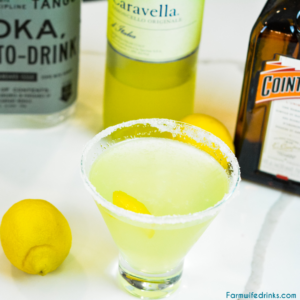 Lemon Drop Martini with limoncello is sweet and tart thanks to both the sugar rim and limoncello in the best lemon martini.