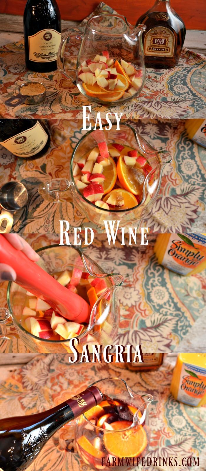This easy red wine sangria recipe can be made quick and sure to be a great drink for entertaining.