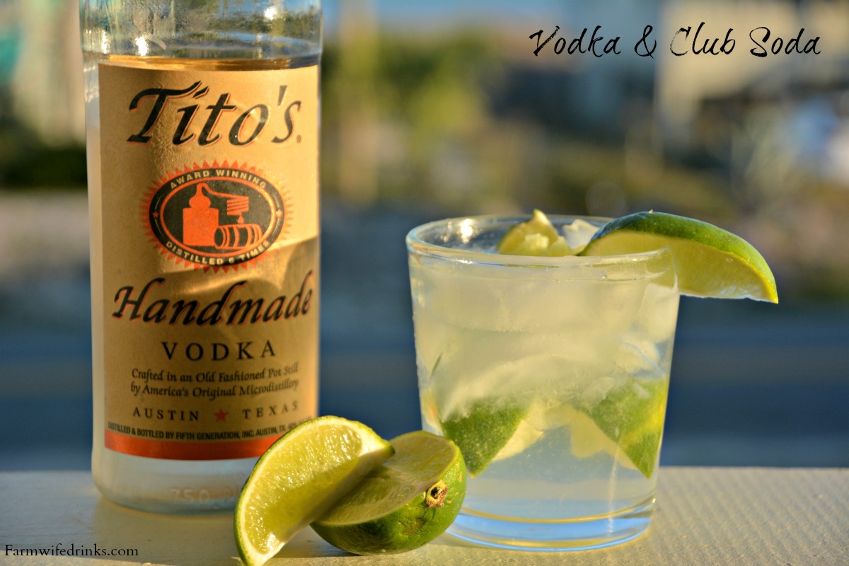 Tito's vodka and club soda with lots of lime is my favorite go-to cocktail when I want a light but stiff drink.