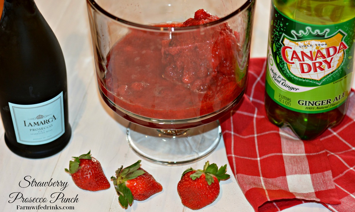 This Strawberry Prosecco Punch recipe is the perfect cocktail recipe for a crowd, wedding shower, or pool party.