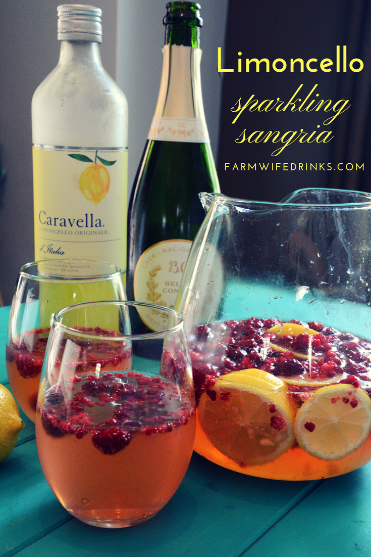 The refreshing flavor combinations of the lemon and raspberries in this limoncello sparkling sangria makes this the perfect cocktail for any occasion.