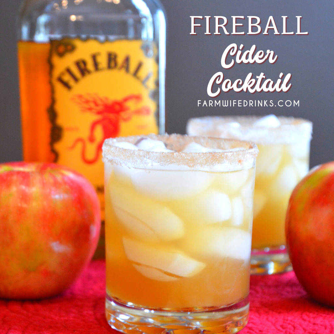 Fireball Cider Cocktail is a simple fall cocktail that can be served on ice or with hot cider with Fireball Whisky to keep you warm around a campfire.