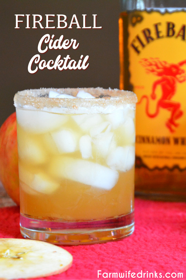 Fireball Cider Cocktail is a simple fall cocktail that can be served on ice or with hot cider with Fireball Whisky to keep you warm around a campfire.