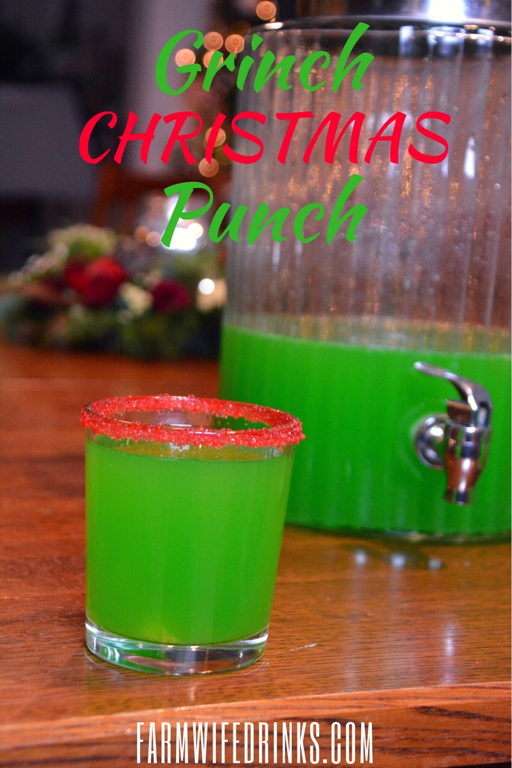 Grinch Punch - Christmas Green Punch - The Farmwife Drinks
