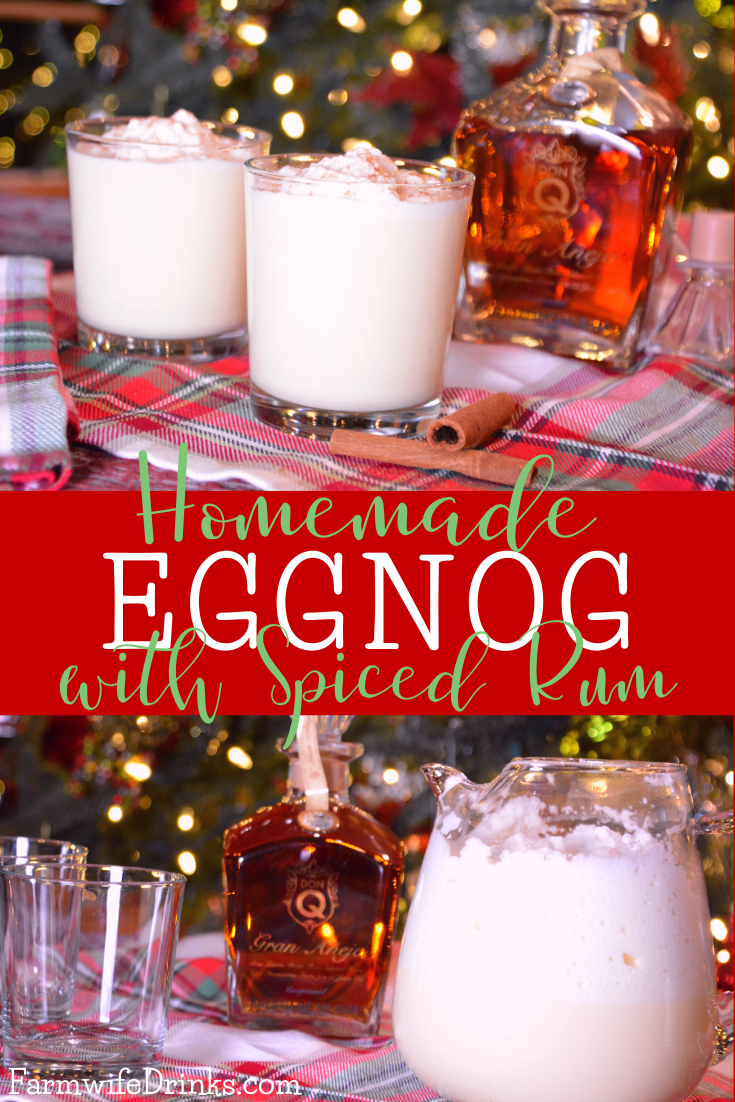 Spiked homemade eggnog is a decadent eggnog recipe made with whipped egg whites, heavy cream, vanilla, and milk that pairs perfectly with spiced rum.