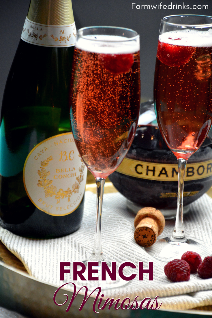 French Mimosas - Chambord and Champagne - The Farmwife Drinks