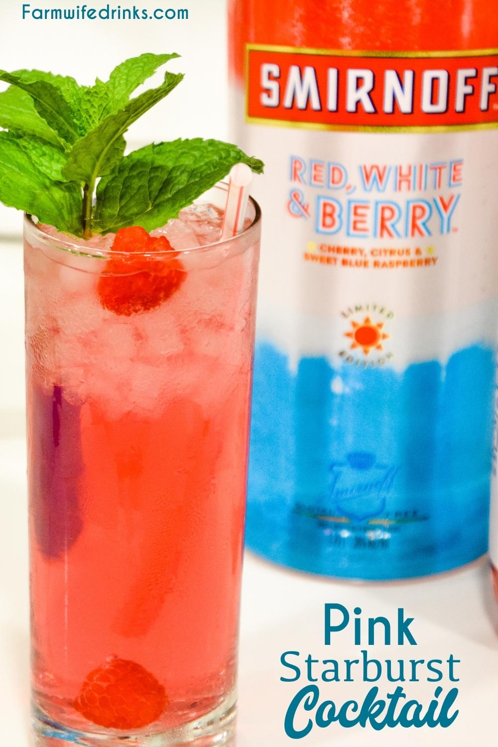 I love a low-calorie cocktail and this berry vodka cocktail with the fun red, white and berry Smirnoff Vodka mixed with berry lemonade is my favorite summer cocktail.