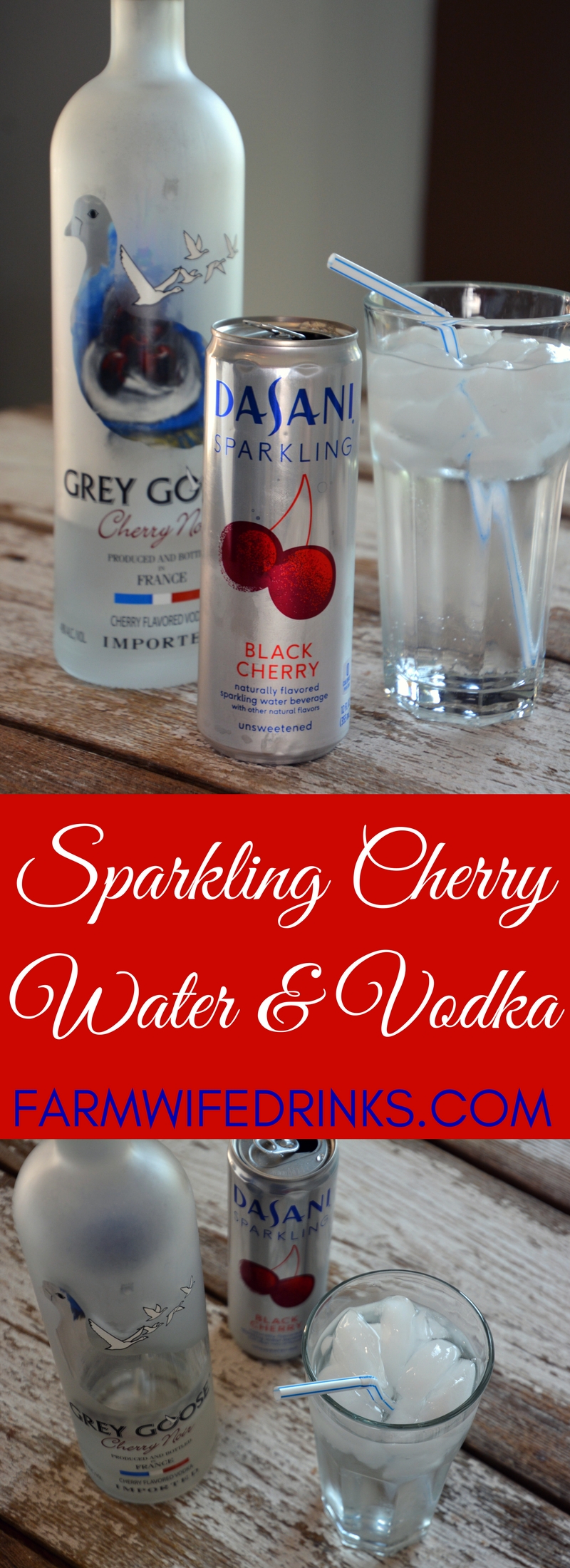 Sparkling Cherry Water and Vodka