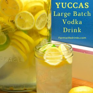 Yucca Drink is the combination of the result of shaking jar fulls of lemons, sugar, ice, and vodka for a sweet, sweet nectar for a large batch vodka drink.