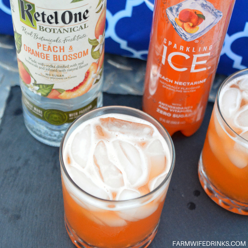 It is a low-carb sparkling peach cocktail with Ketel One Peach and Orange Blossom vodka combined in peach nectarine Sparkling Ice. 