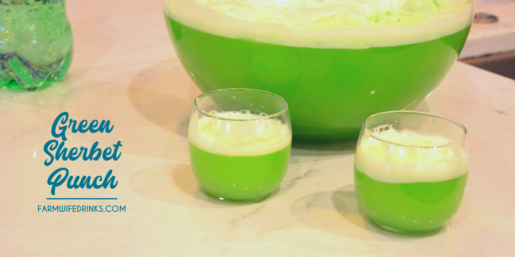 Green sherbet punch is a lime flavored green punch combining lemon-lime Kool-Aid, pineapple juice and sprite with lime sherbet for a fun and flavorful drink.