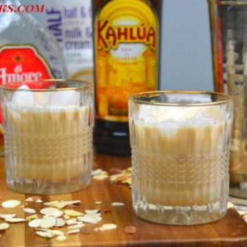 This toasted almond cocktail combines two of my favorite flavors, almond and coffee through amaretto and Kahlua with a cream to pull it all together. #Kahlua #Amaretto #Cocktails