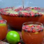 Vodka-Spiked Cranberry Lime Punch is the perfect Christmas punch as it can be kid friendly and have a dose of lime vodka for the adults. #VodkaPunch #Cranberry #Punch