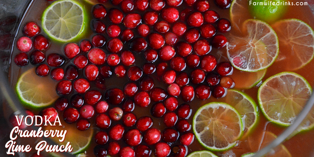 Vodka-Spiked Cranberry Lime Punch is the perfect Christmas punch as it can be kid friendly and have a dose of lime vodka for the adults.