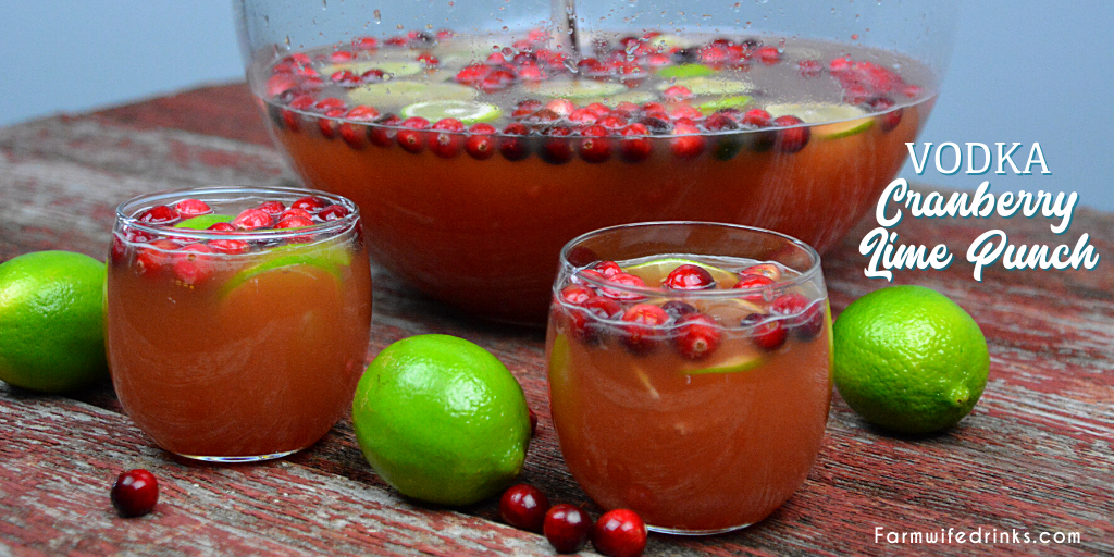 Vodka-Spiked Cranberry Lime Punch is the perfect Christmas punch as it can be kid friendly and have a dose of lime vodka for the adults.