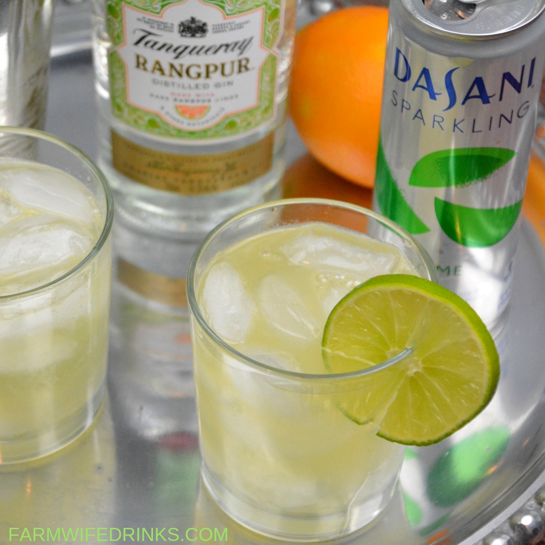 Orange Lime Gin Fizz is a low-carb gin cocktail combining freshly squeezed lime and orange juices with Rangpur gin and lime sparkling water. #Gin #GinFizz #Tanqueray #Cocktail #Cocktails