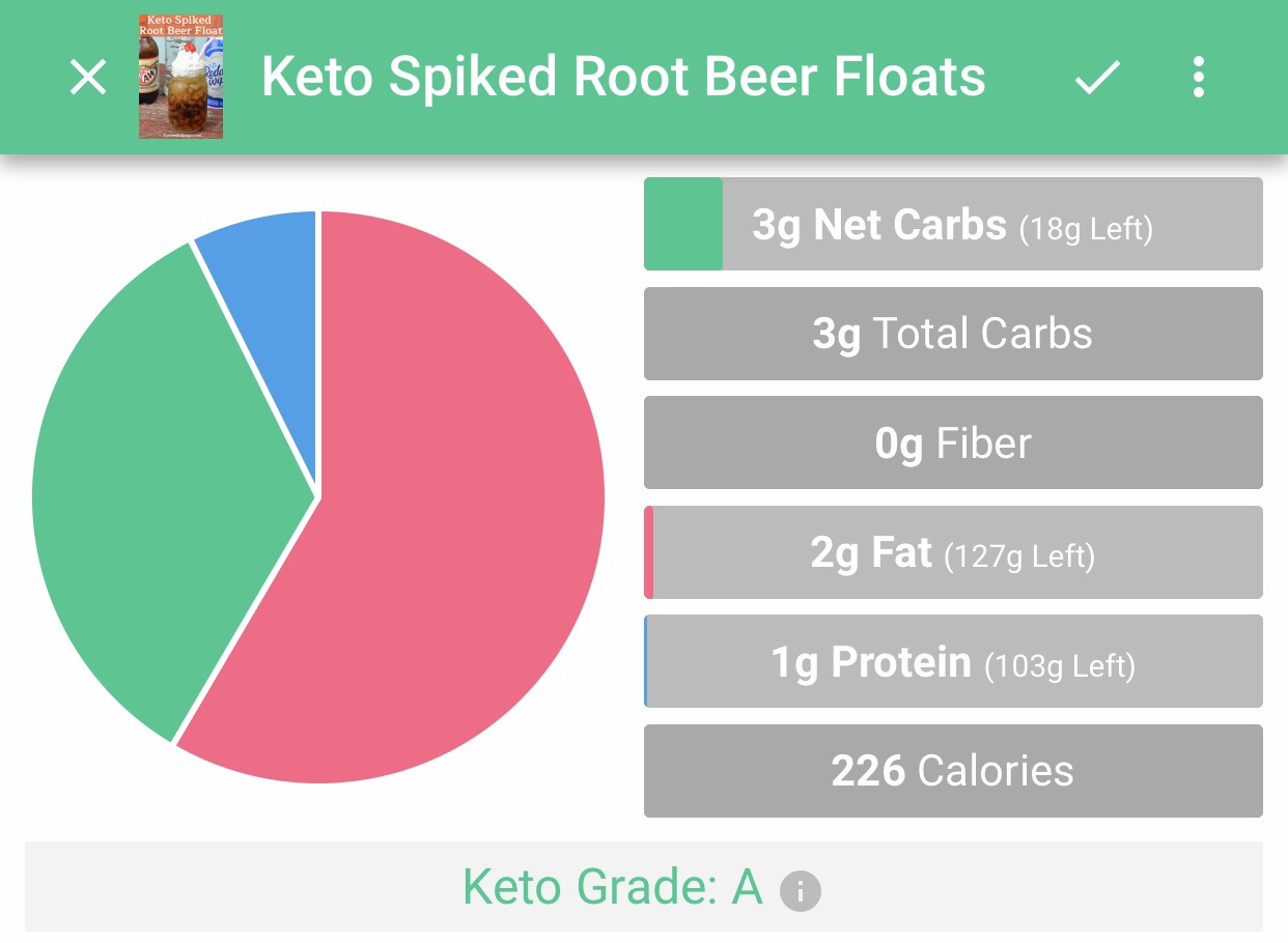 Keto spiked root beer float macros