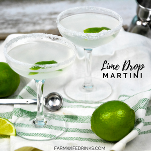 Lime Drop Martini is an easy to make cocktail with the help of some lime simple syrup, lime juice, triple sec and lime vodka. Shaken and poured into a sugar-rimmed glass with a lime twist makes this a refreshing cocktail all year long. #Cocktails #Martini #LimeDrop #Vodka #Drinks