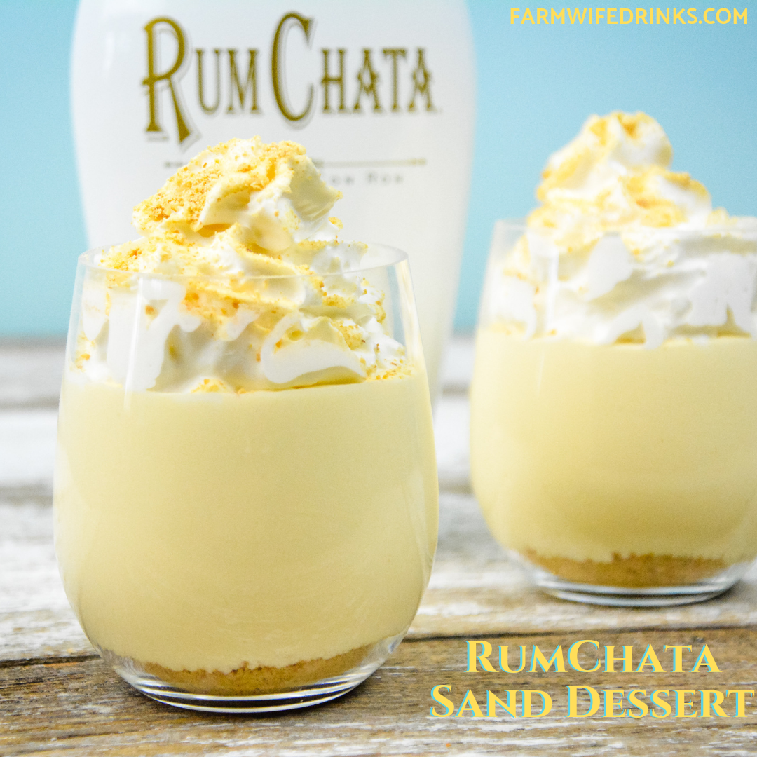Rumchata Pudding Cup Dessert is the spiked version of sand pudding by just substituting some of the milk in the pudding for Rumchata. #Rumchata #Dessert #SandDessert #Spiked #PuddingShots