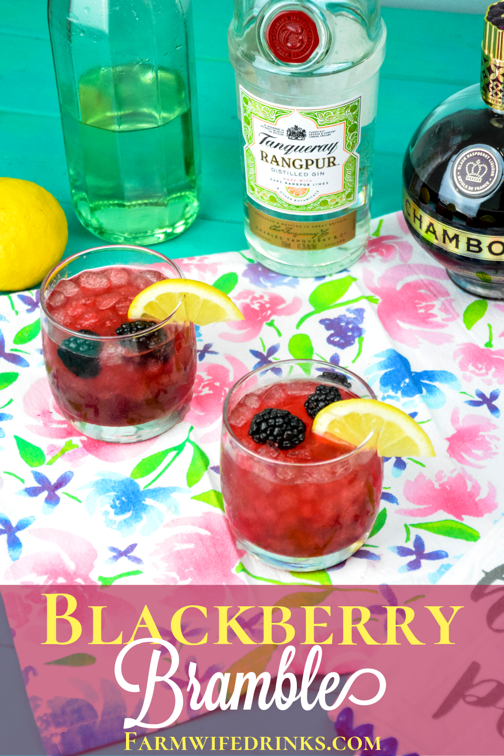 Blackberry Bramble Cocktail combines fresh lemon juice with muddled blackberries marries perfectly with gin and Chambord for a perfect summer cocktail.