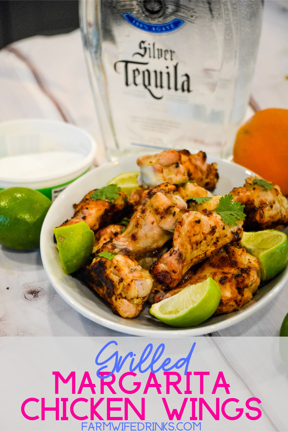 Grilled Margarita Chicken Wings are marinated in tequila, lime and orange juices, chipotle seasoning and salt and then grilled or smoked to perfection.