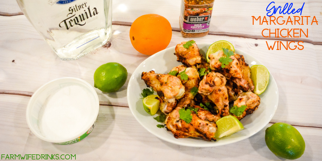 Grilled Margarita Chicken Wings are marinated in tequila, lime and orange juices, chipotle seasoning and salt and then grilled or smoked to perfection.