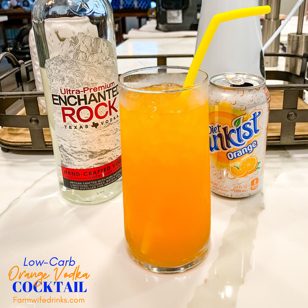 Low-Carb orange vodka cocktail is a zero carb alcoholic drink that is a great combination of orange diet soda and vodka.