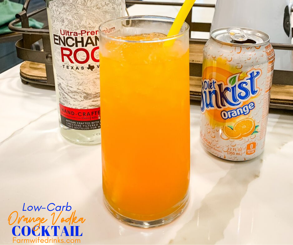 Low-Carb orange vodka cocktail is a zero carb alcoholic drink that is a great combination of orange diet soda and vodka.