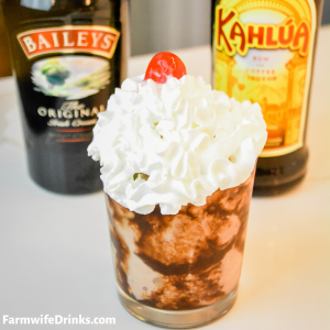 Frozen mudslides are the boozy chocolate milkshakes with the blending of chocolate and vanilla ice cream, Kahlua, Baileys Irish cream, and vodka. 