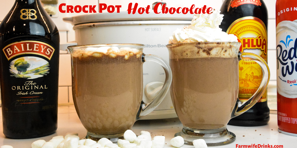 Crock Pot Hot Chocolate is a rich hot chocolate that melts chocolate chips, sweetened condensed milk, heavy cream, and whole milk beautifully together for the most insanely good hot chocolate. Stir in some Kahlua or Baileys for spiked hot cocoa.