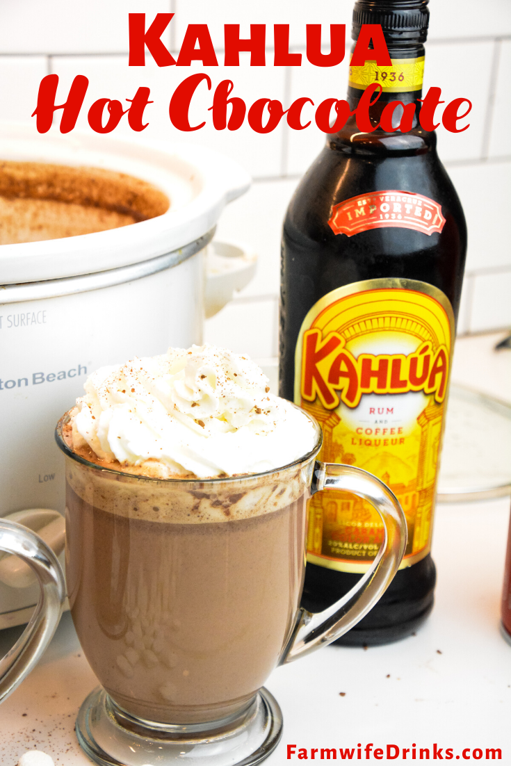 Kahlua Hot Chocolate is the sweet combination of crock pot hot chocolate with coffee liqueur to form a boozy hot mocha drink. This is Kahlua hot cocoa is my favorite hot cocoa. 