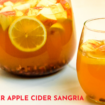 Sparkling ginger apple cider sangria is the rich flavors of apple cider, ginger liqueur, prosecco with hints of lemon and pomegranate for a satisfying fall sangria recipe. #Sangria #Cocktails #FallRecipes #Drinks #AppleCider